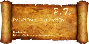 Polónyi Tulipán névjegykártya